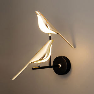 Moineau Appel Double LED Applique Murale pour Chambres Lumière et Salon Postmoderne Appliques Plaqué Or Oiseau Couloir Escalier Applique - Product Image 2