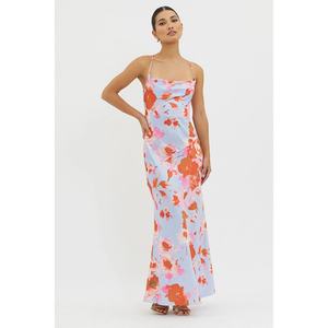 Nuevo Vestido Maxi Floral Casual para Vacaciones, Diseño sin Tirantes, Espalda Descubierta, Escote Cruzado, Sexy - Product Image 3
