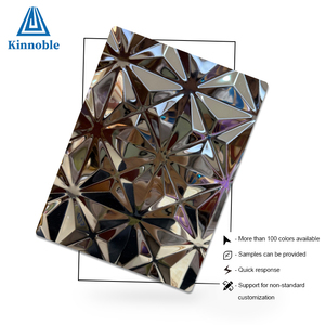 กระเพื่อมแผ่นสแตนเลสพิมพ์ลายคลื่นน้ำกระจกสีฟ้าชุด300งานดัดแผ่นเหล็กติดผนังดีไซน์แบบแฟชั่น - Product Image 6