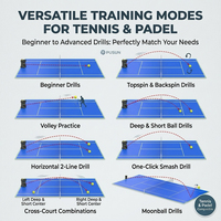 Machine d'entraînement de tennis automatique portable en métal ABS ultra-performante, durable et légère pour l'extérieur, lanceur de balles pour padel
