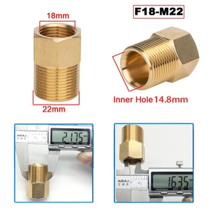 18mm Female Thread to 22mm Male Thread Brass Pressure Washer <b>Hose</b> <b>Extension</b> Coupler Hex Nipple Coupling Adapter Fitting - Product Image 3