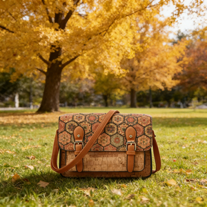 Bolso Bandolera de <span class=keywords><strong>Corcho</strong></span> de Gran Capacidad Personalizado OEM, Bolso de Hombro de <span class=keywords><strong>Corcho</strong></span> y Cuero PU Degradable, Estampado Retro Literario, Estilo Vintage Artístico - Product Image 1