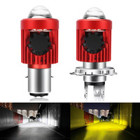 TCYATO Phare LED de moto avec lentille et ventilateur, projecteur LED pour moto à faisceau haut et bas, blanc jaune 20W 12V-80V