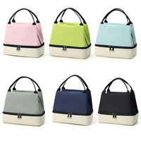 Nouvelle mode, sac isotherme à double couche de grande capacité, sac à lunch portable imperméable en aluminium, sac à pique-nique à main