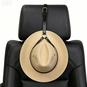 PU Leather Cowboy <b>Hat</b> Holder Keeper Minimalist <b>Hat</b> Halter Outdoor Portable <b>Hat</b> <b>Rack</b> for Truck Car SUV - Product Image 1