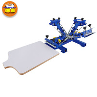 DGRUIDA muestra manual de mano 4 colores 1 estación DIY camiseta ropa máquina de serigrafía con micro registro