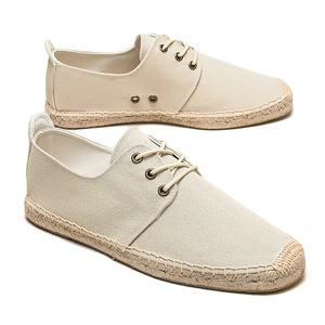 Scarpe da <span class=keywords><strong>Uomo</strong></span> con Tomaia in Tela Traspirante, Chiusura con Lacci, Suola Antiscivolo in Paglia e Fodera in Cotone per Tutte le Stagioni - Product Image 3