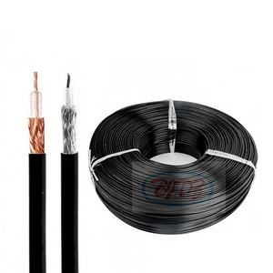 Câble coaxial flexible à faible perte RG174 <span class=keywords><strong>RG174U</strong></span> 50 Ohm avec gaine PVC noire d'usine pour antenne RF d'angle 3G 4G LTE, câble pigtail, conforme ROHS - Product Image 1