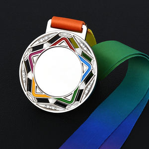 Médailles de compétition sportive en métal vierge, vente en gros, or et argent, faites votre propre médaille personnalisée avec <span class=keywords><strong>ruban</strong></span>, Offre Spéciale - Product Image 6