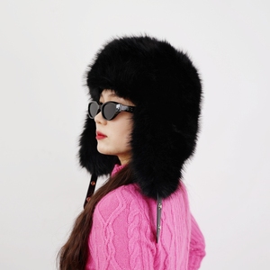 Casquettes d'hiver pour femmes avec protège-oreilles en fourrure, style trapper, en fausse fourrure, surdimensionnées, style bomber - Product Image 2