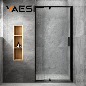 <span class=keywords><strong>Porte</strong></span> <span class=keywords><strong>de</strong></span> <span class=keywords><strong>douche</strong></span> coulissante encadrée <span class=keywords><strong>en</strong></span> aluminium avec <span class=keywords><strong>verre</strong></span> trempé noir mat à <span class=keywords><strong>bas</strong></span> prix <span class=keywords><strong>de</strong></span> l'usine Vaesi - Product Image 2