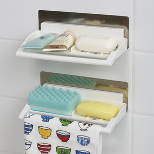 Cuarto de baño de plástico toalla titular de jabón montado en la pared jabón plato Rack Multi-funcional de almacenamiento, estan - Product Image 4