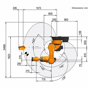 Robot industriel compact 6 axes robuste KR 160 R1570 Nano C pour montage au sol ou au plafond, soudage par points, estampage, chargement et déchargement - Product Image 6