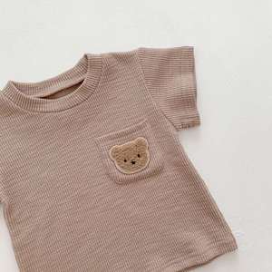 도매 어린이 의류 단색 아기 옷 아동복 세트 여름 반팔 티셔츠 + 반바지 정장 소년 - Product Image 6