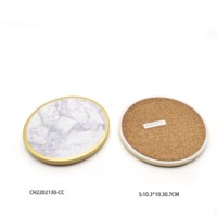 Sous-verre en céramique écologique de 4 pouces, style nordique, couleur personnalisée, avec impression UV et base en liège, design européen
