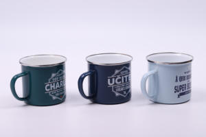 Tazza smaltata a sublimazione vuota da campeggio con <span class=keywords><strong>smalto</strong></span> alto 15 once bruciato ad alta temperatura con manico - Product Image 5