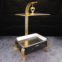 Offre Spéciale chauffe-plat de luxe rectanger chauffe-plat buffet en acier inoxydable chauffe-plats de service commercial pour hôtels avec suspension