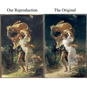 Reproduction de peinture à l'huile personnalisée faite à la main, Napoléon traversant les <span class=keywords><strong>Alpes</strong></span>, art néoclassique sur toile avec chevaux, pour la décoration de bureau ou de salle d'étude - Product Image 4