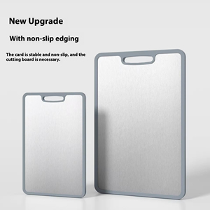Anti-slip <strong>Antibacterial</strong> TPE <strong>Silicone</strong> Edging Home Use Stainless Steel Cutting Board - Product Image 6
