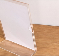 Présentoir transparent de cintrage à chaud en forme de L acrylique en gros, table de cartes, étiquette de prix, panneau publicitaire, panneau debout