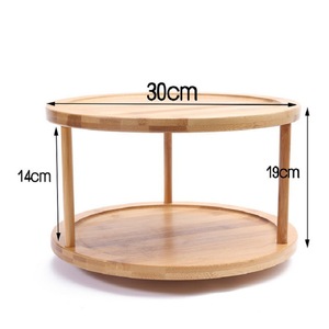 <b>Bamboo</b> Rotating Spice Rack Double Layer Kitchen Countertop Storage With Wooden Lids Airtight <b>Container</b> For Spices And Condiments - Product Image 5