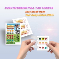Ticket d'ouverture de jeu à languette découpée à l'emporte-pièce personnalisé en gros direct d'usine avec impression offset