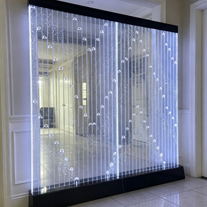 Paravent moderne en acrylique avec bulles d'eau et LED, panneau translucide et structure en cadre - Product Image 1