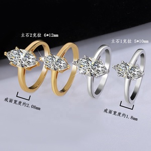 NORELLE Luxuriöser 925 Sterling Silber Pferdeaugen-Moissanit-<span class=keywords><strong>Ring</strong></span> für Damen Edle Schmuckstücke für Verlobung Besondere Anlässe Bague Femme - Product Image 5