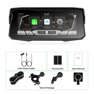หน้าจอ IPS สำหรับมอเตอร์ไซค์แบบพกพาขนาด 6.86 นิ้ว ยี่ห้อ Podofo พร้อมระบบ <span class=keywords><strong>iPhone</strong></span> Carplay และ Android Auto เชื่อม<span class=keywords><strong>ต</strong></span>่อผ่านบลูทูธ มา<span class=keywords><strong>ต</strong></span>รฐานกันน้ำ IP67 ควบคุมด้วยระบบสัมผัส<span class=keywords><strong>แบ</strong></span>บกายภาพ รองรับ OEM - Product Image 6