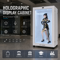 Kotak LCD Transparan 75/86 Inci dengan Kamera Terintegrasi, Holobox Manusia Digital Virtual, Hologram Interaktif untuk Museum, Perpustakaan, dan Komersial