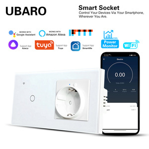 Tuya Smart Wall <b>Socket</b> With Wifi 157mm Glass Panel EU Plug 10A Switch 16A Outlet Voice Control - Product Image 4