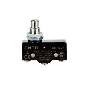 Micro-interrupteur électrique CM Changde CNTD CM-1307 à réinitialisation automatique, bouton-poussoir droit avec course de fin de course, en plastique - Product Image 1