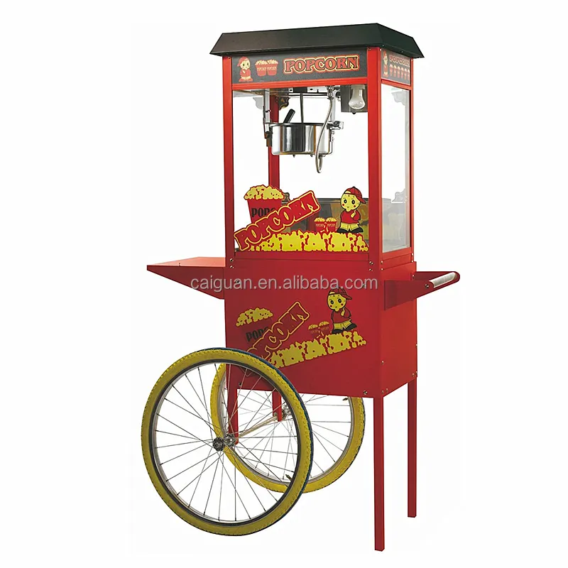 Machine à pop-corn 20V Offre Spéciale populaire chariot à ceinture en verre trempé commercial salle de cinéma toit électrique de luxe fabricant de maïs Pop