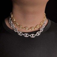 Collier chaîne à maillons en forme de grains de café solides, serti de zircon cubique, style hip-hop, pour hommes, bijoux de rappeur, YSSJewelry