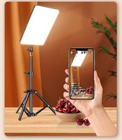 Éclairage de Studio LED Bi-Couleur Professionnel 24 Pouces pour Panneau de Film, Lumière Vidéo Portable 2700-7500K pour Téléphone et Maquillage