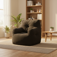 Ensemble de canapés inclinables modernes pour adultes avec pouf, oreiller de voyage et revêtement en tissu compressé sous vide pour mobilier de salon