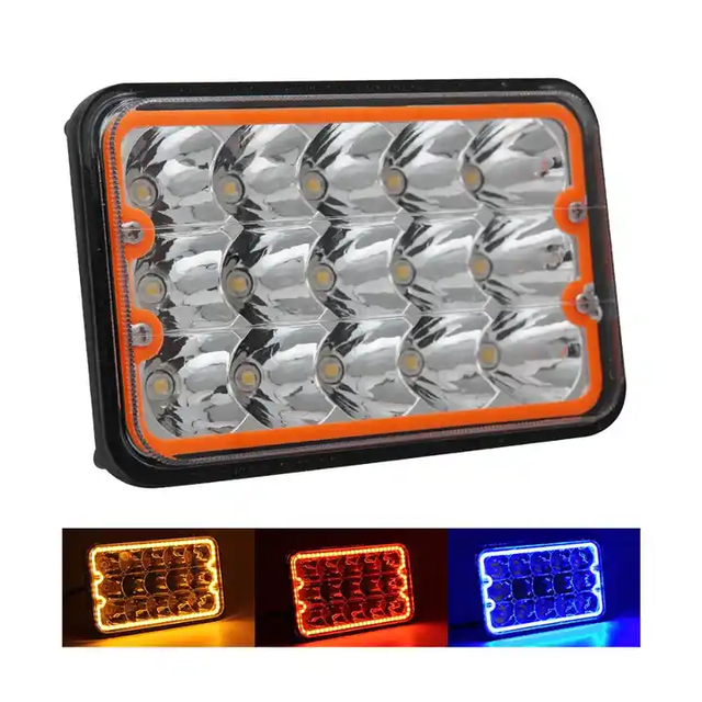 High Quality 4x6" Inch Square Rectangle High Low Beam LED Light Truck Driving Headlights