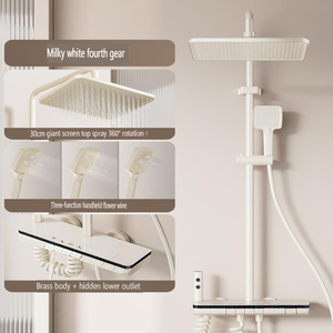 Ensemble <span class=keywords><strong>de</strong></span> douche à affichage numérique, touches <span class=keywords><strong>de</strong></span> piano, design moderne, aluminium poli, lumière ambiante LED, pluie douce <span class=keywords><strong>pour</strong></span> <span class=keywords><strong>robinet</strong></span> <span class=keywords><strong>de</strong></span> <span class=keywords><strong>salle</strong></span> <span class=keywords><strong>de</strong></span> <span class=keywords><strong>bain</strong></span> - Product Image 2