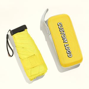 Mini parapluie de voyage manuel moderne de poche, personnalisable avec logo, pliable en 5 sections, vente en gros, haute qualité, portable, protection UV - Product Image 1