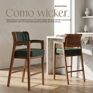 Tabouret de bar moderne en bois à lattes avec siège et accoudoirs rembourrés pour ensemble de bar, hôtel, café, restaurant - Product Image 3