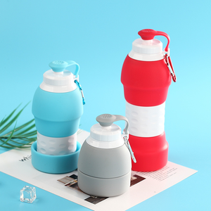 Bouteille d'eau en silicone pliable, réutilisable, portable, avec logo personnalisé, pour le sport, la gym, le camping, la randonnée - Product Image 6