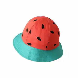 Cute Watermelon Bamboo Hat Girl Baby Boy Summer and Spring Fun Children's Hat Outdoor Fisherman Toddler Beach Hat