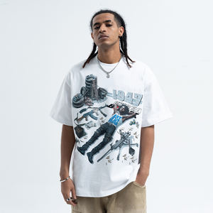 Camiseta de Hombre de Algodón de Alta Calidad, Lujosa, de 300 g/m², Gruesa, Holgada, Transpirable, con Estampado Digital Gráfico - Product Image 4