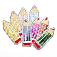 Patchs brodés à paillettes « Retour à l'école » à thermocoller, cadeau pour enseignant, appliques crayon scintillantes pour enfants, fournitures de bricolage pour denim