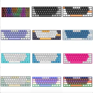 Teclado para juegos con cable, retroiluminación LED RGB, Teclado para juegos, 68 teclas, para PC Gamer, portátil, Gamer, Teclado mecánico