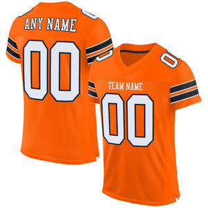 Camiseta de Fútbol Naranja para Hombre, Cuello en V, Manga Corta, Impresión Sublimada, Nombre del Equipo, Nombre del Jugador, Malla de Poliéster 00 - Product Image 4