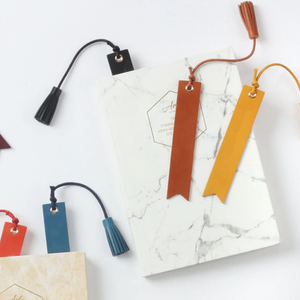 Wholesale Custom Rectangle Reading Bookmark Leather Decor Craft with Tassel Made From Durable Paper Material