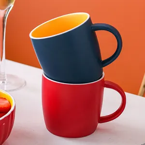 مصنعي الصين مخصص تباين الألوان سلسلة أكواب القهوة الشاي الخزف أكواب إسبرسو السيراميك أكواب زوجين