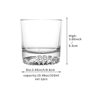 Verre à whisky créatif NOVARE 310 ml en cristal sans plomb, motif côtelé unique, base épaisse, verre à whisky artistique certifié pour usage domestique - Product Image 3