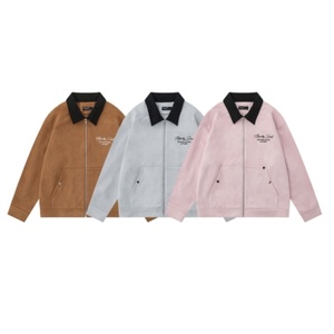 Veste de travail courte pour femme, style streetwear vintage, délavée, grande taille, en laine/viscose, personnalisée, à bouton unique, en coton épais et respirant - Product Image 1